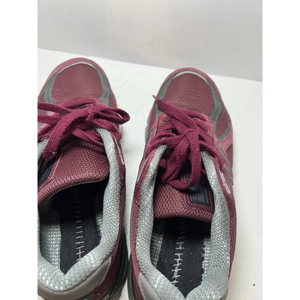 New Balance Shoes Mens 7.5 990v4 Burgundy Grey Sneakers Made in USA M990BU4 - Picture 6 of 11